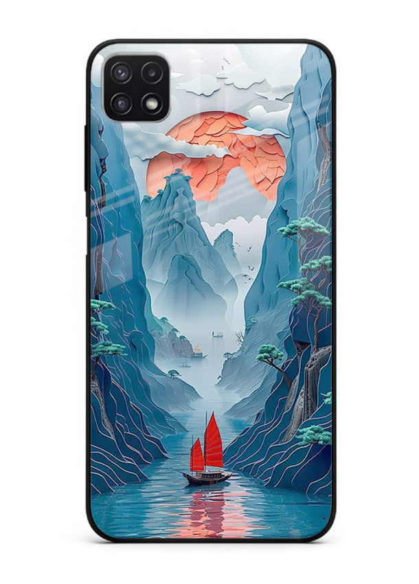 Red Sail Canyon dramatic canyon artwork Samsung F42 5G glass back cover