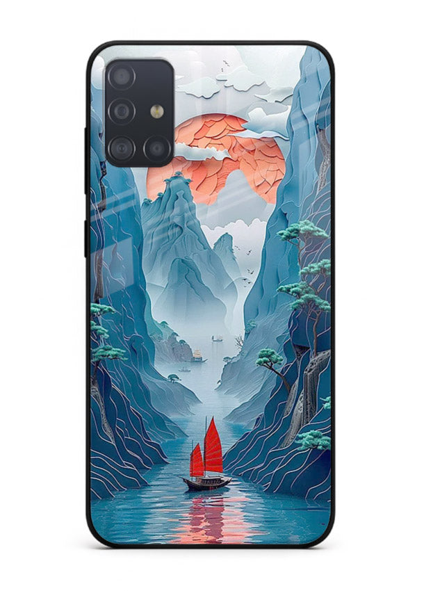 Red Sail Canyon dramatic canyon artwork Samsung A71 glass back cover