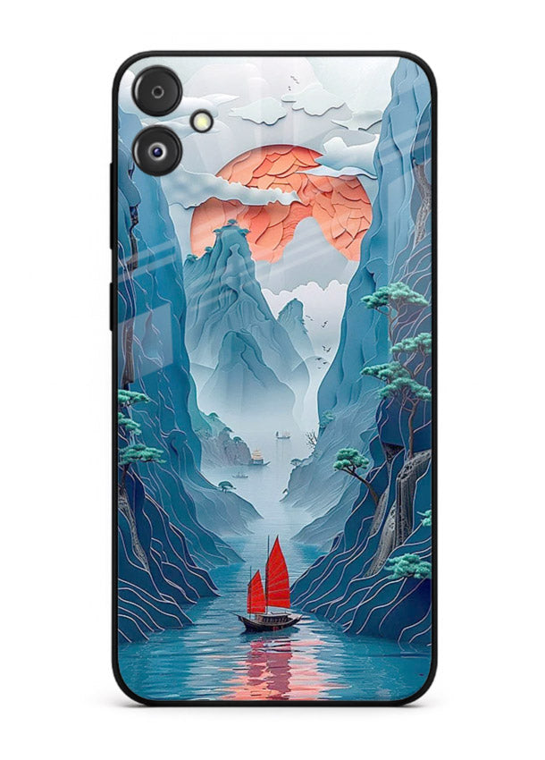 Red Sail Canyon dramatic canyon artwork Samsung F14 5G glass back cover