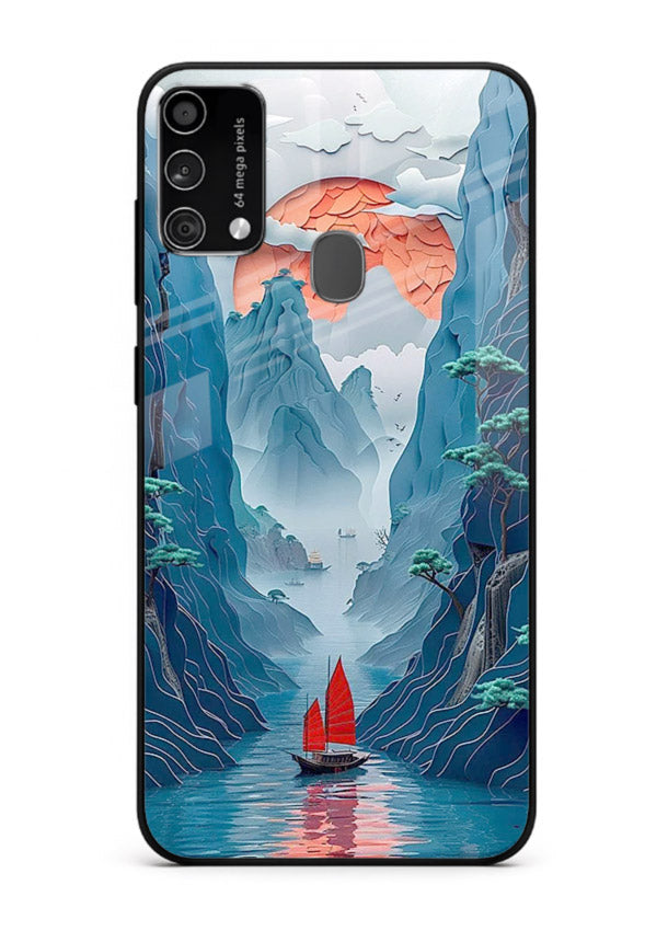 Red Sail Canyon dramatic canyon artwork Samsung F41 glass back cover
