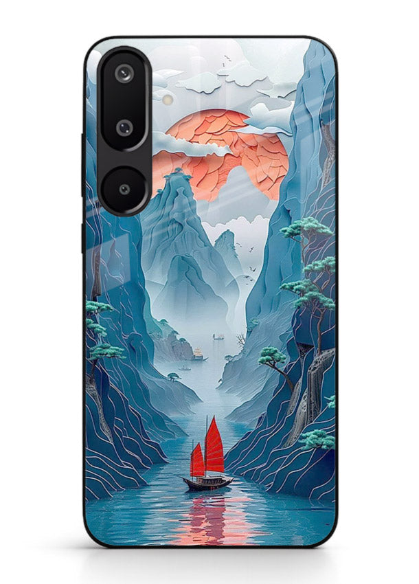 Red Sail Canyon dramatic canyon artwork Samsung M16 5G glass back cover