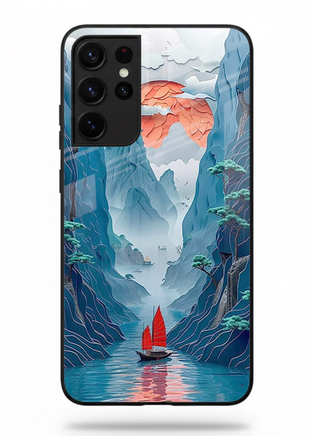 Red Sail Canyon dramatic canyon artwork Samsung S21 Ultra glass back cover