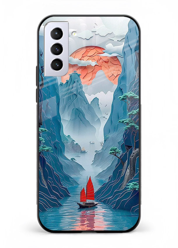 Red Sail Canyon dramatic canyon artwork Samsung S21 Plus glass back cover