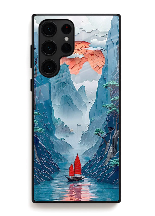 Red Sail Canyon dramatic canyon artwork Samsung S25 Ultra glass back cover