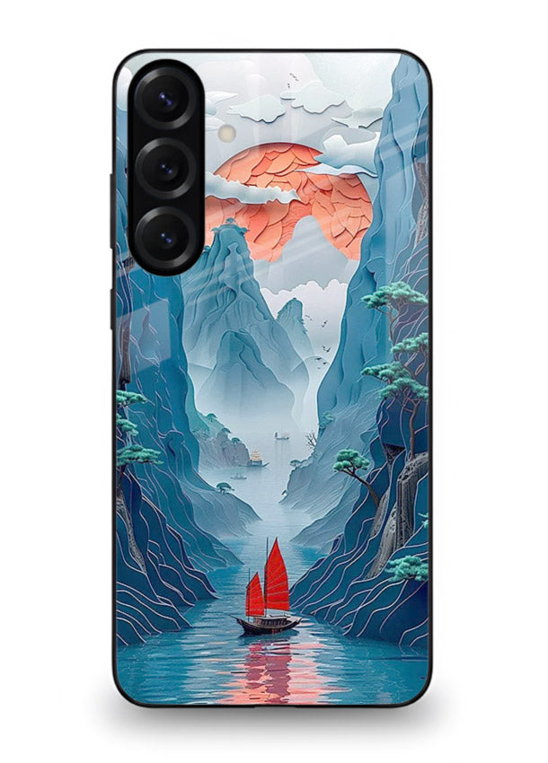 Red Sail Canyon dramatic canyon artwork Samsung M55 5G glass back cover