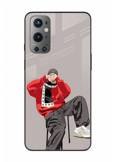 Red Streetwear Boy urban illustration OnePlus 9 glass back cover