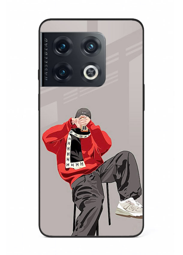 Red Streetwear Boy urban illustration OnePlus 10 Pro glass back cover