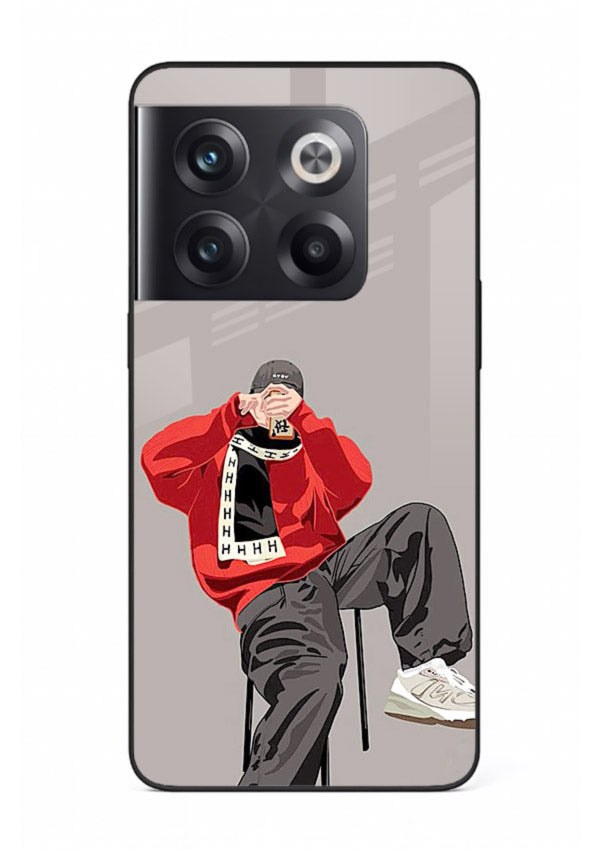 Red Streetwear Boy urban illustration OnePlus 10T glass back cover
