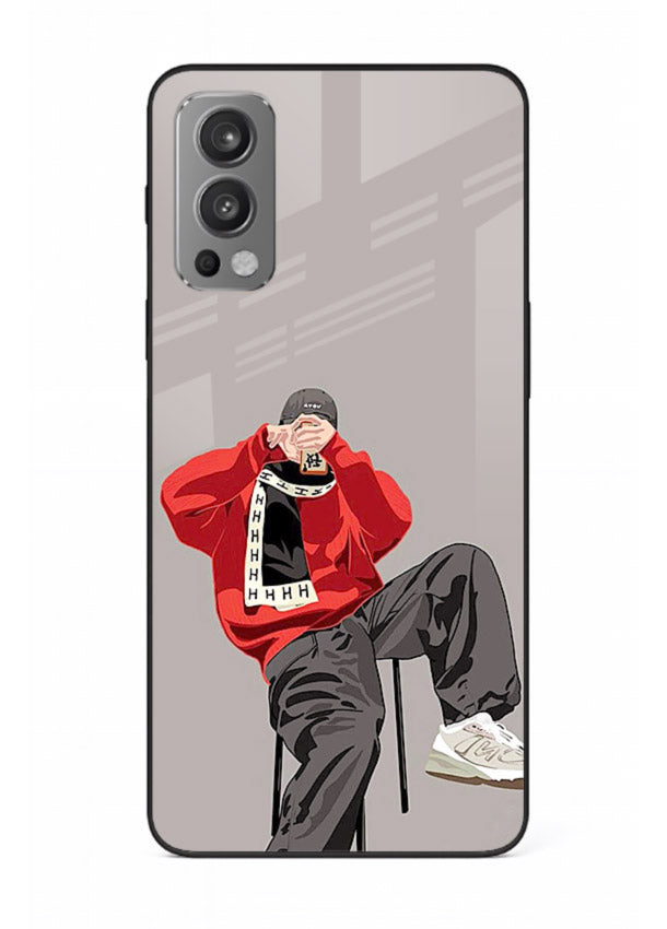 Red Streetwear Boy urban illustration OnePlus Nord 2 glass back cover