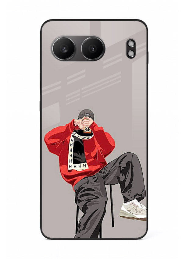 Red Streetwear Boy urban illustration OnePlus Nord 4 glass back cover