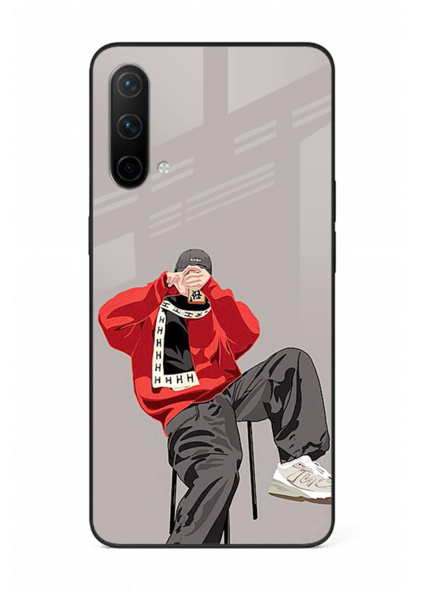 Red Streetwear Boy urban illustration OnePlus Nord CE 5G glass back cover