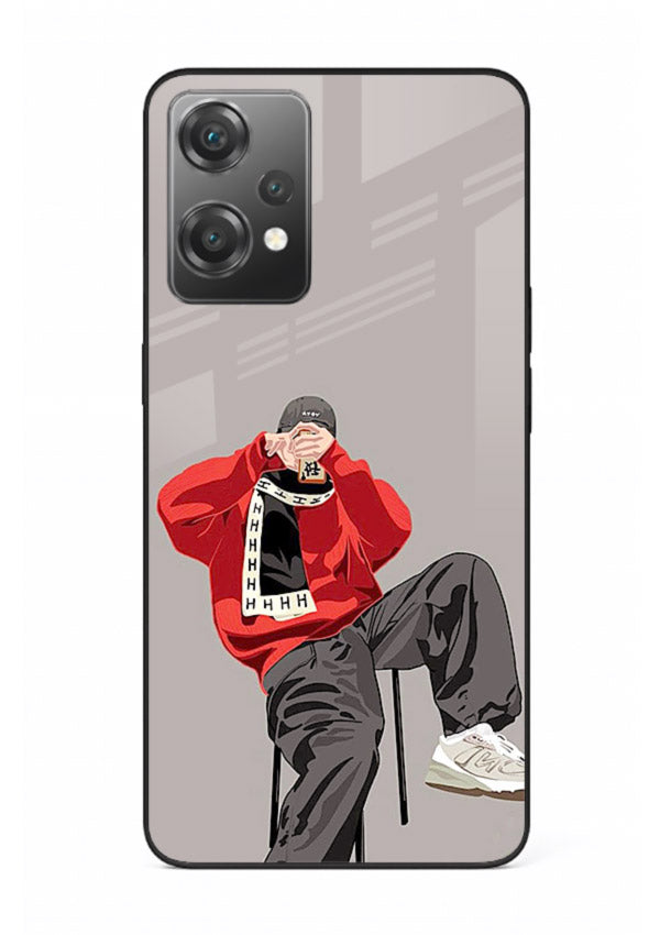 Red Streetwear Boy urban illustration OnePlus Nord CE2 Lite 5G glass back cover