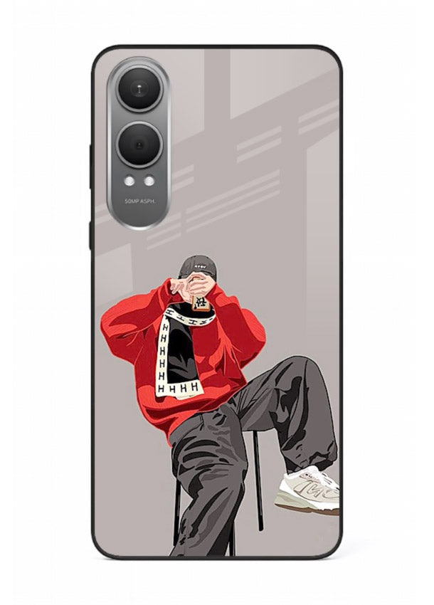Red Streetwear Boy urban illustration OnePlus Nord CE4 Lite glass back cover