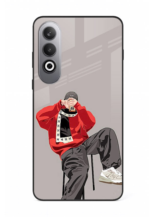 Red Streetwear Boy urban illustration OnePlus Nord CE4 glass back cover