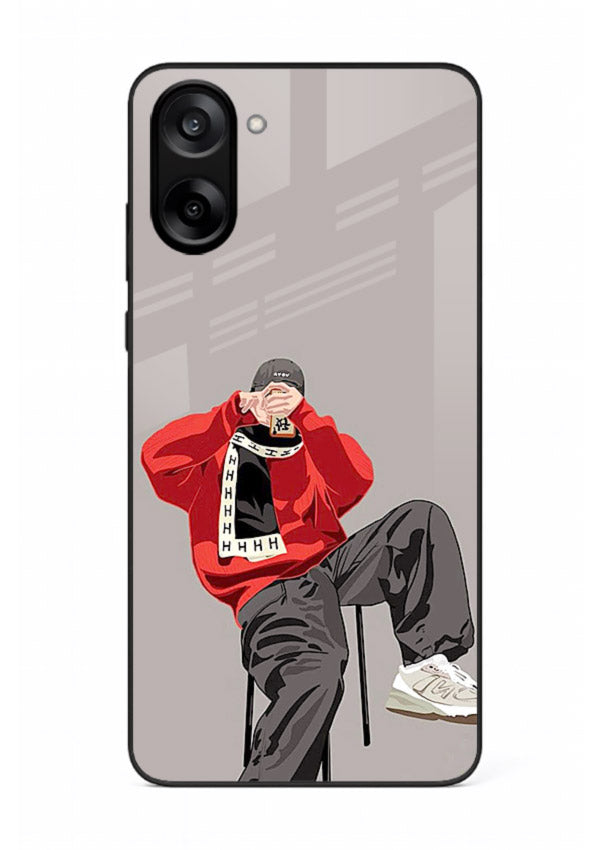 Red Streetwear Boy urban illustration OnePlus Nord CE5 glass back cover