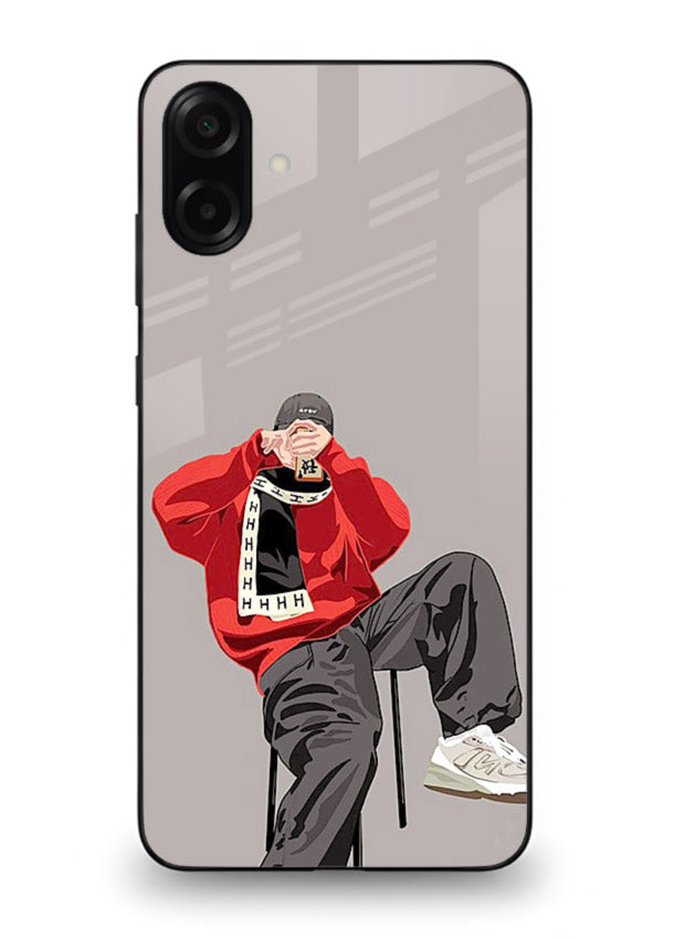 Red Streetwear Boy urban illustration Samsung A06 5G glass back cover