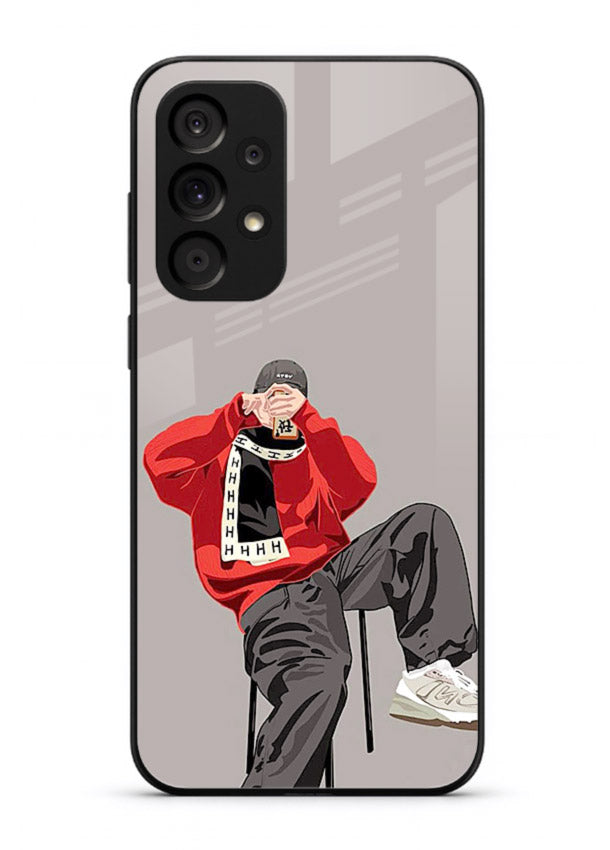 Red Streetwear Boy urban illustration Samsung A33 5G glass back cover