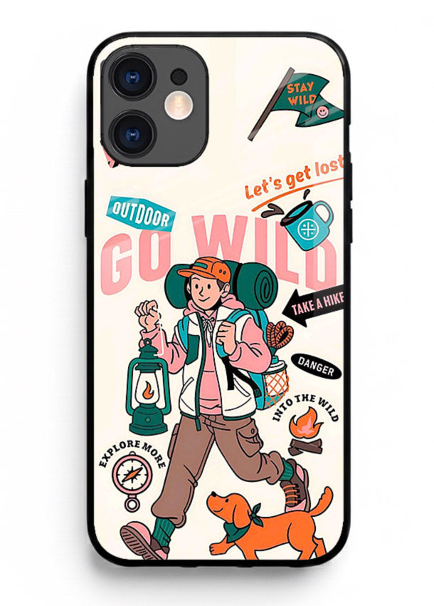 Retro Cartoon Chaos playful artwork iphone 12 mini glass back cover