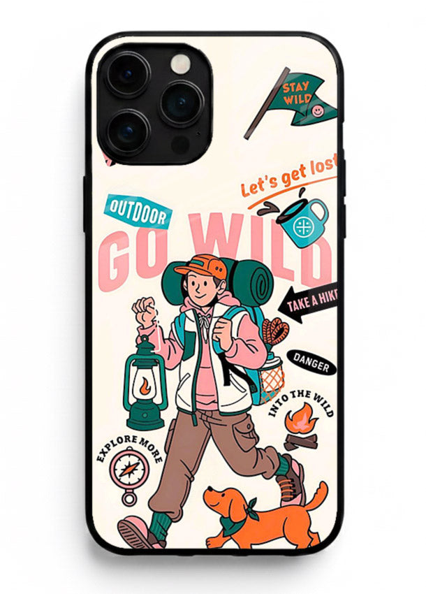 Retro Cartoon Chaos playful artwork iphone 13 pro max glass back cover