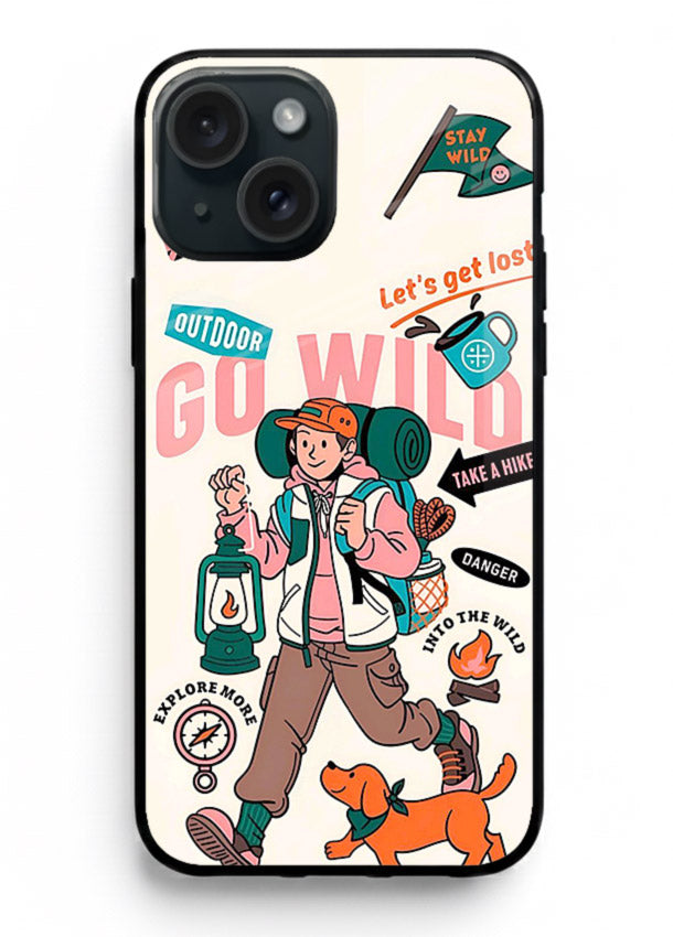Retro Cartoon Chaos playful artwork iphone 14 plus glass back cover