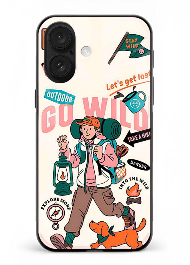 Retro Cartoon Chaos playful artwork iphone 16 glass back cover