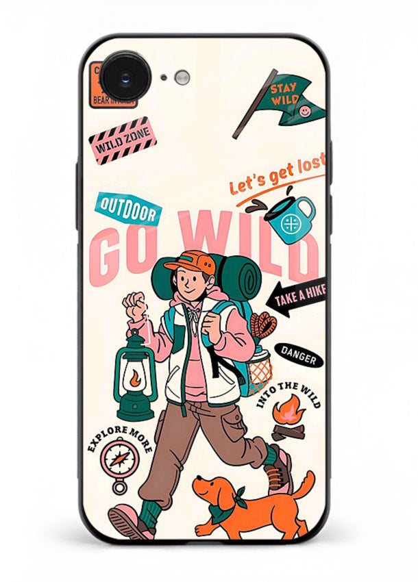 Retro Cartoon Chaos playful artwork iphone 16e glass back cover