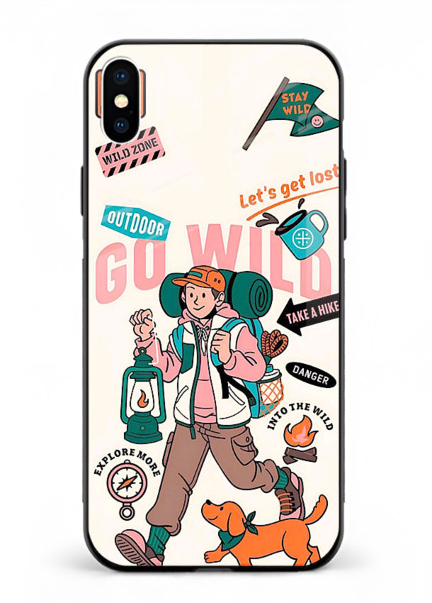 Retro Cartoon Chaos playful artwork iphone xs max glass back cover