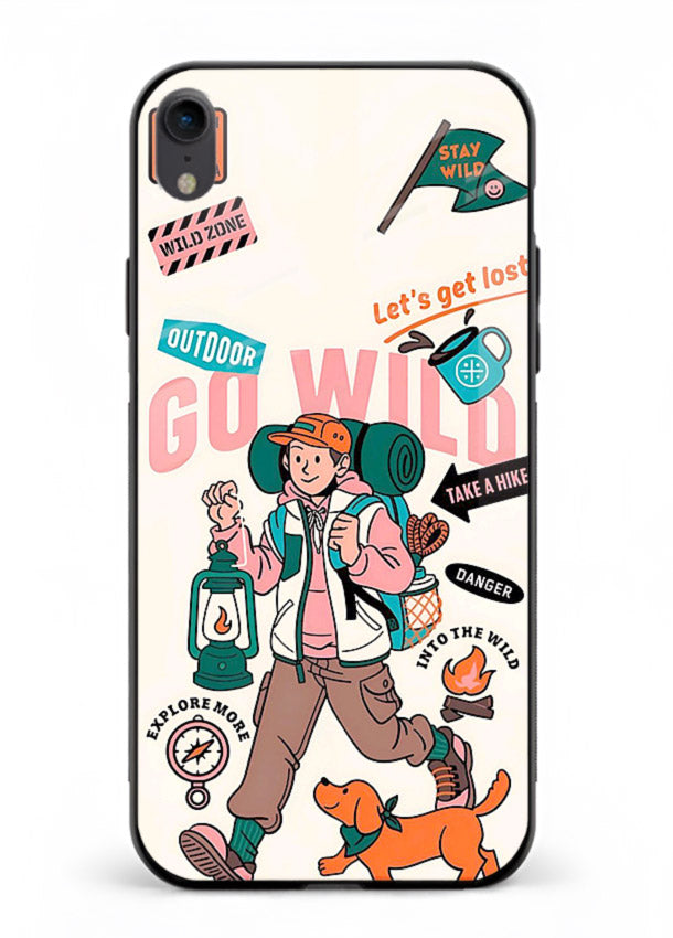 Retro Cartoon Chaos playful artwork iphone xr glass back cover
