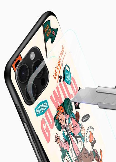 Retro Cartoon Chaos playful artwork glossy vibrant premium glass back cover - Angle Blade