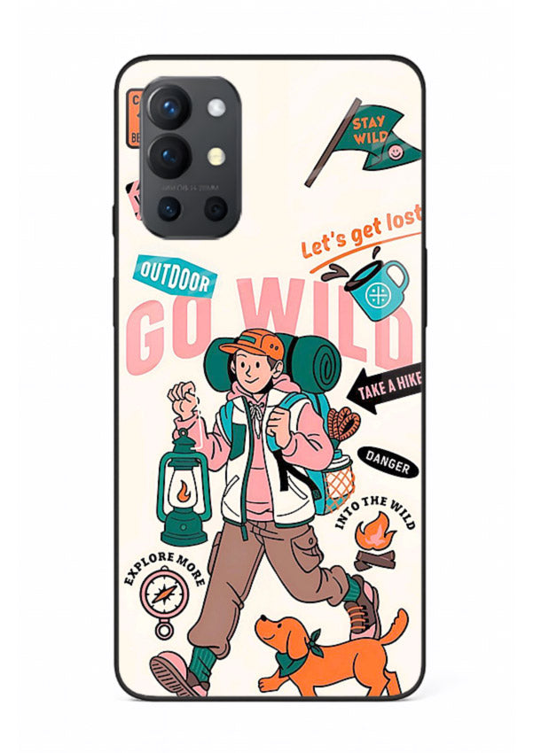 Retro Cartoon Chaos playful artwork OnePlus 9R glass back cover
