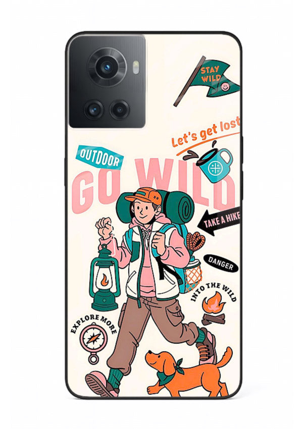 Retro Cartoon Chaos playful artwork OnePlus 10R glass back cover
