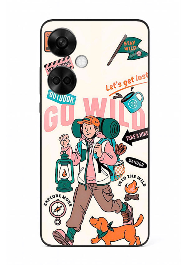 Retro Cartoon Chaos playful artwork OnePlus Nord CE3 glass back cover