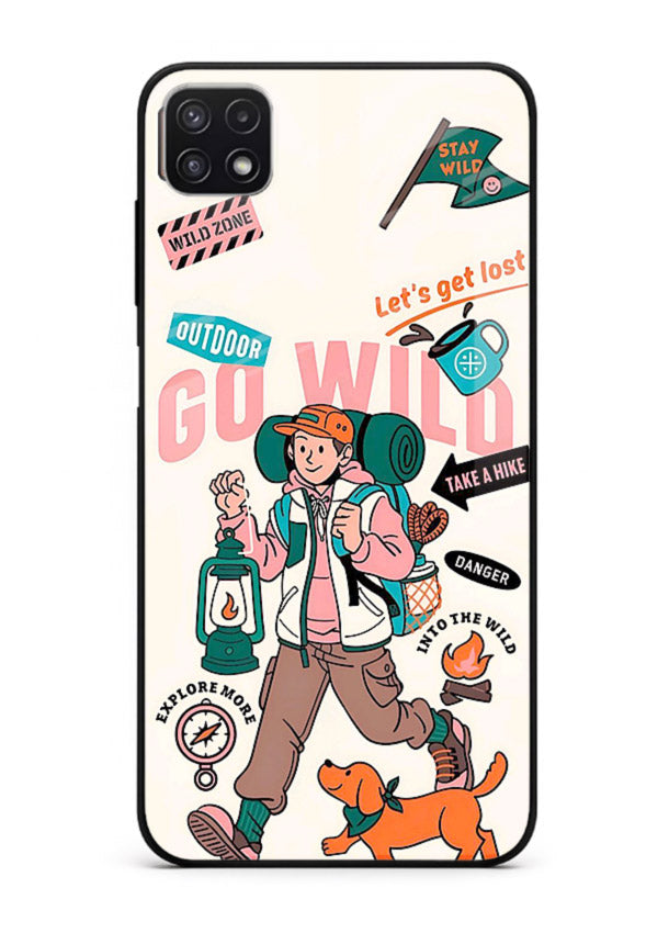 Retro Cartoon Chaos playful artwork Samsung A22 5G glass back cover