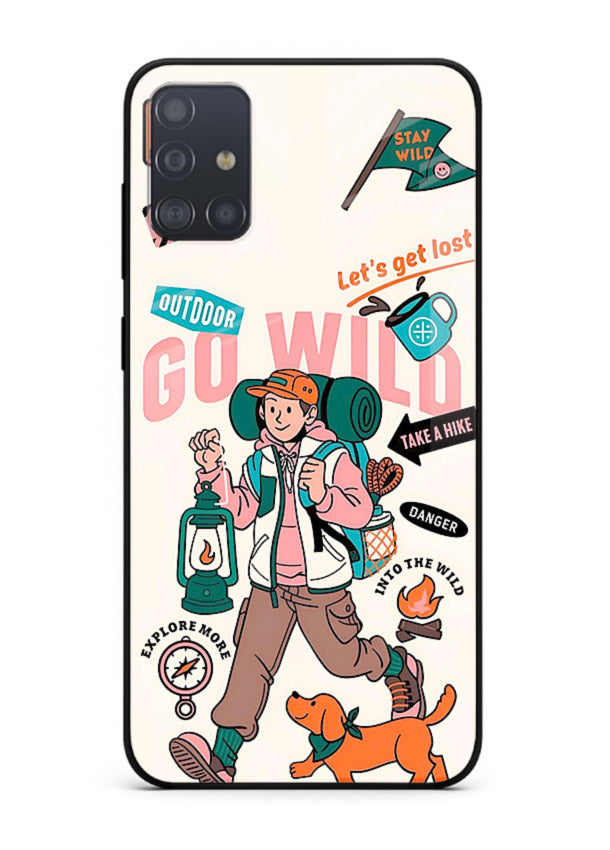 Retro Cartoon Chaos playful artwork Samsung A51 glass back cover