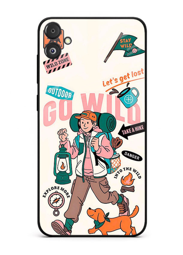 Retro Cartoon Chaos playful artwork Samsung F05 5G glass back cover