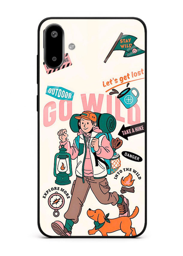 Retro Cartoon Chaos playful artwork Samsung F06 5G glass back cover