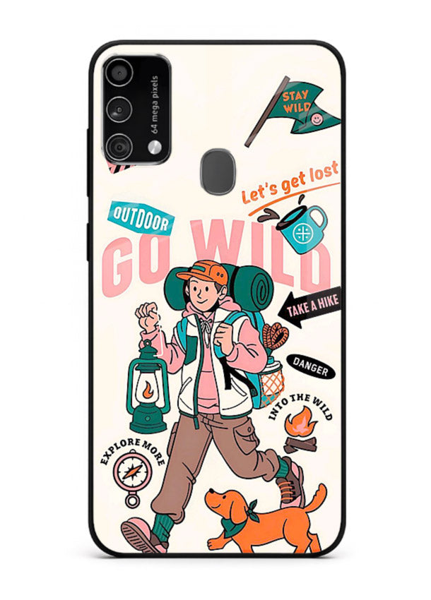 Retro Cartoon Chaos playful artwork Samsung F41 glass back cover