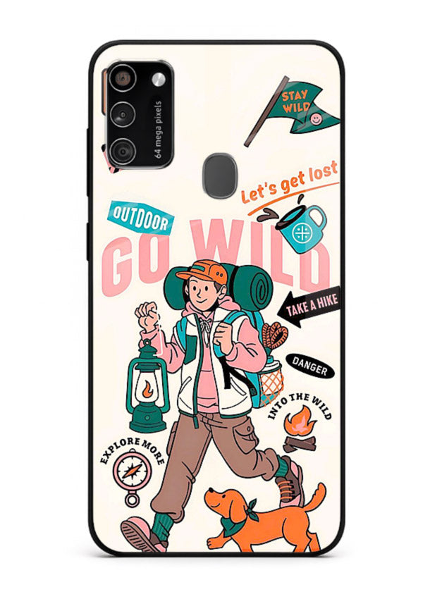 Retro Cartoon Chaos playful artwork Samsung M30s glass back cover