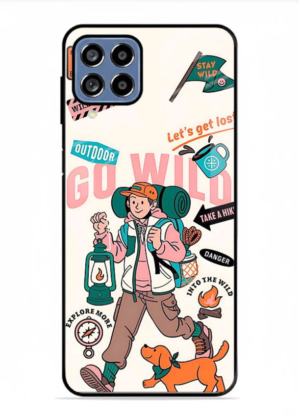Retro Cartoon Chaos playful artwork Samsung F12 5G glass back cover