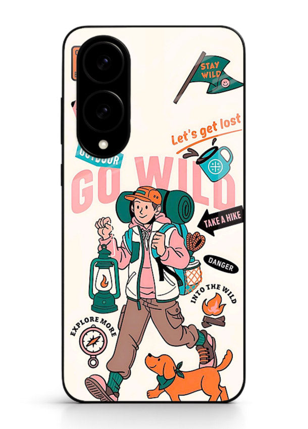 Retro Cartoon Chaos playful artwork Samsung S25 Edge glass back cover