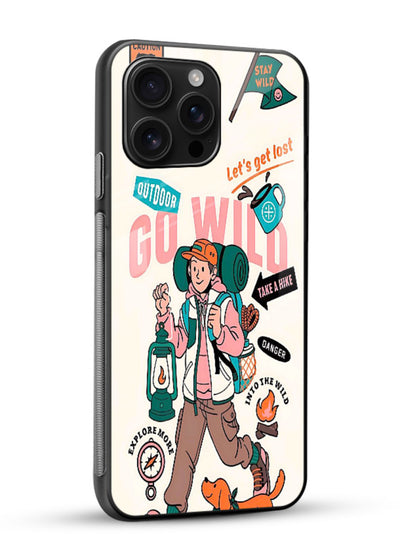 Retro Cartoon Chaos playful artwork glossy vibrant premium glass back cover - Angle Side