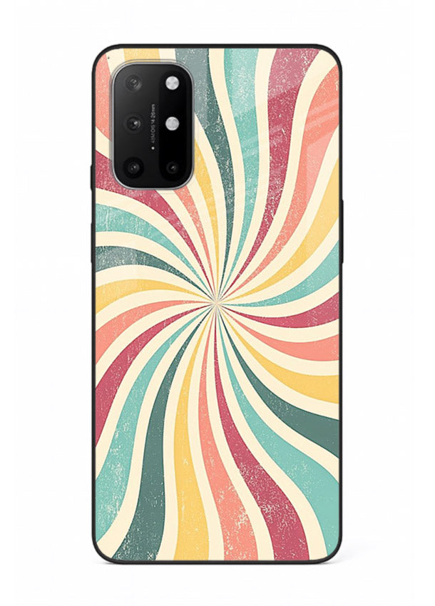 Retro Spiral Burst colorful retro pattern OnePlus 8T glass back cover