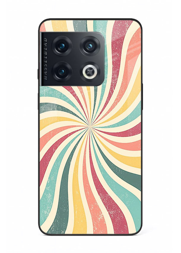 Retro Spiral Burst colorful retro pattern OnePlus 10 Pro glass back cover