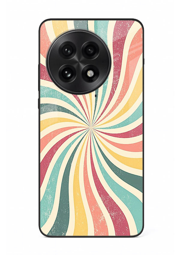 Retro Spiral Burst colorful retro pattern OnePlus 13R glass back cover