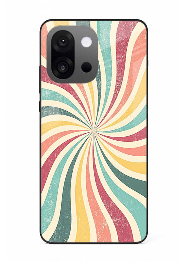 Retro Spiral Burst colorful retro pattern OnePlus 13s glass back cover