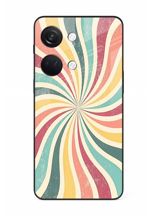 Retro Spiral Burst colorful retro pattern OnePlus Nord 3 glass back cover
