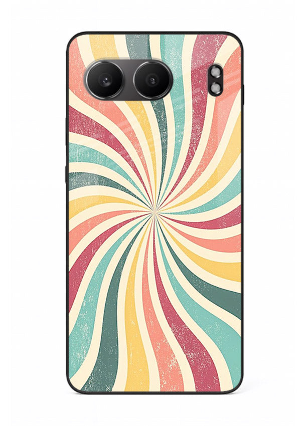 Retro Spiral Burst colorful retro pattern OnePlus Nord 4 glass back cover