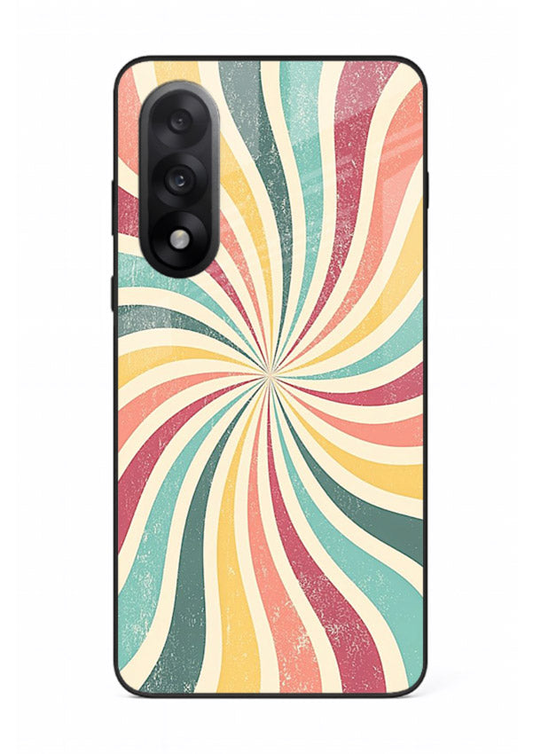 Retro Spiral Burst colorful retro pattern OnePlus Nord 5 glass back cover