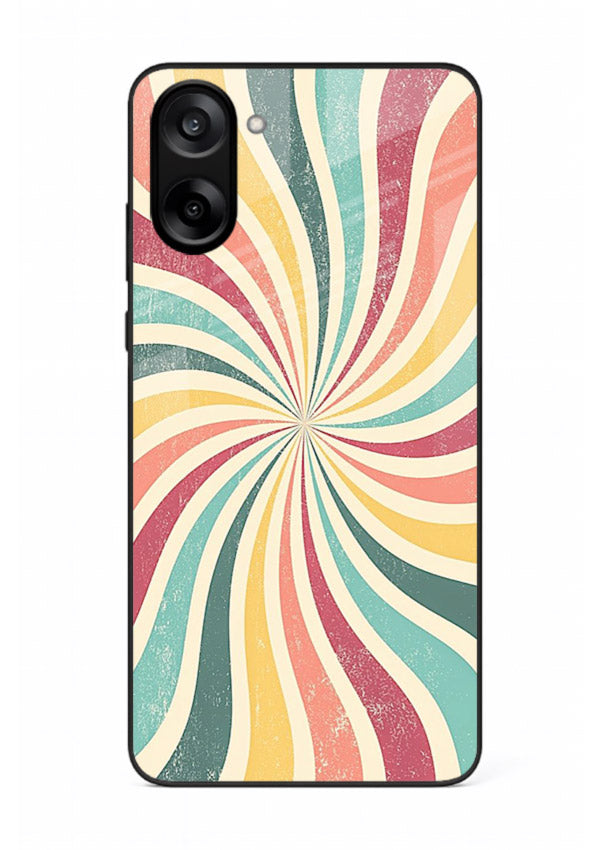 Retro Spiral Burst colorful retro pattern OnePlus Nord CE5 glass back cover