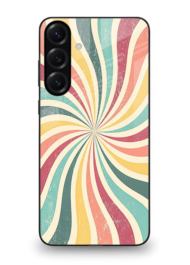 Retro Spiral Burst colorful retro pattern Samsung A54 5G glass back cover